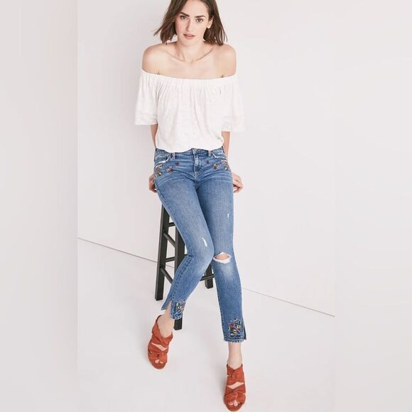 Lucky Brand “Ava” Mid Rise Skinny Jean With Embroidery Sz 8/29 - Picture 1 of 11